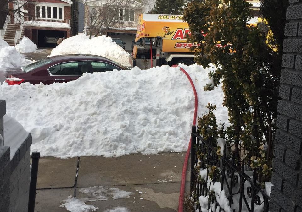 ariba oil van delivering in snowy conditions